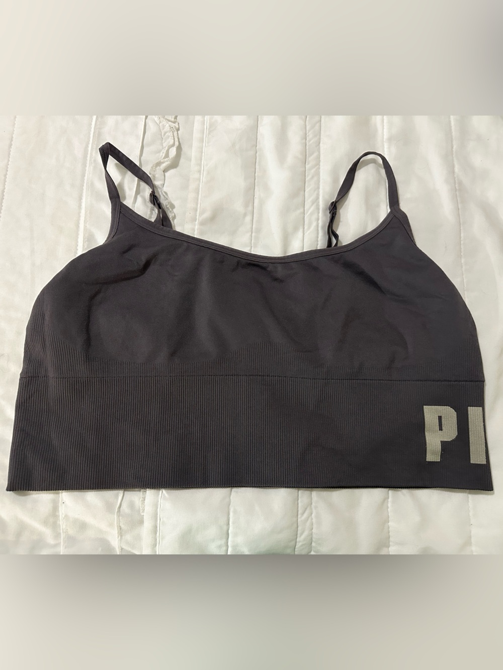 Victoria's Secret PINK Seamless Black Crop Bralette